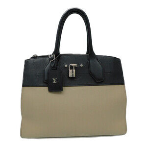 Louis Vuitton City Steamer black Beige Tan two tone shoulder bag padlock